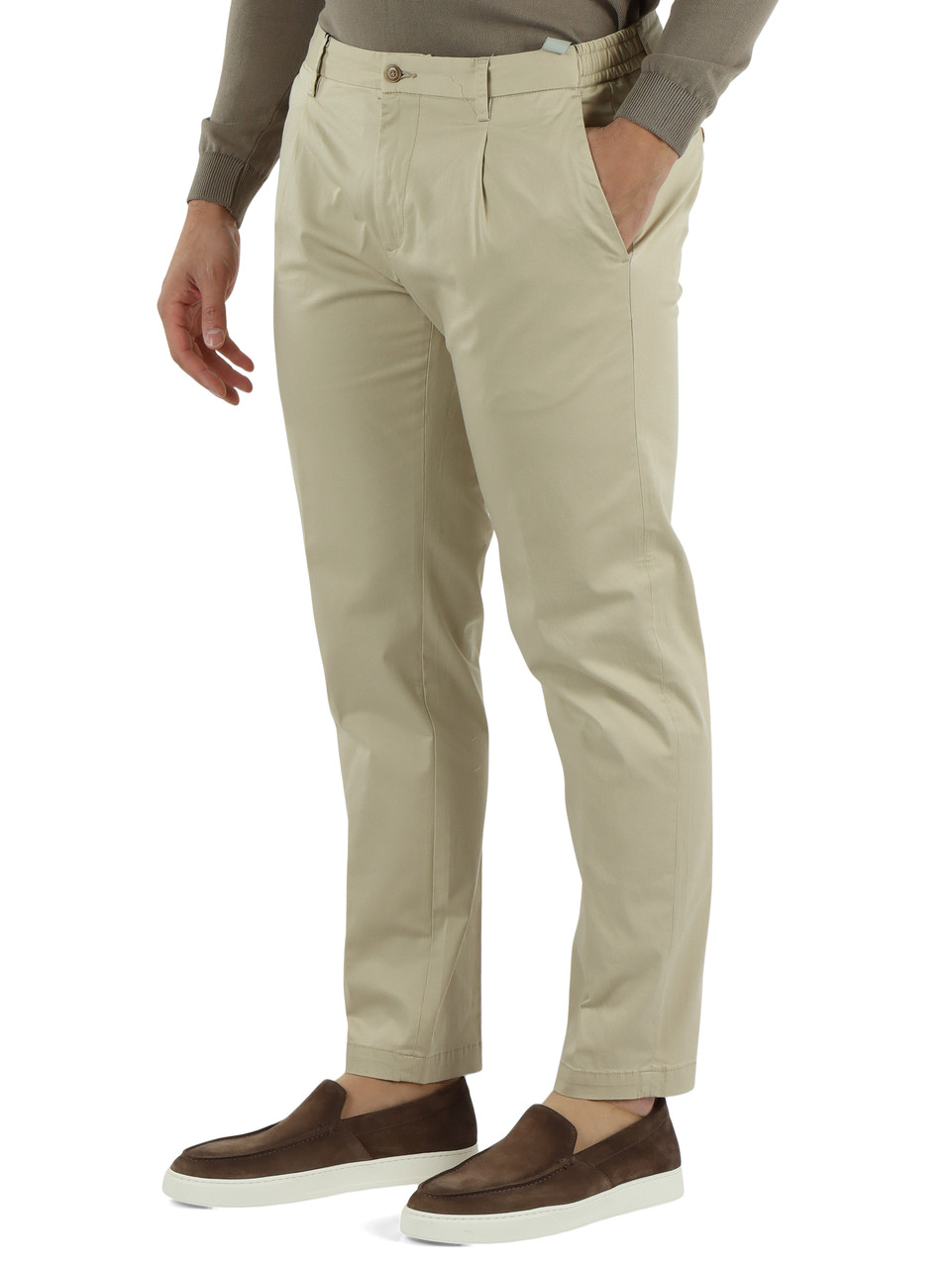 BEIGE | Jogger Fit Hose BERLINO aus Stretch-Baumwolle