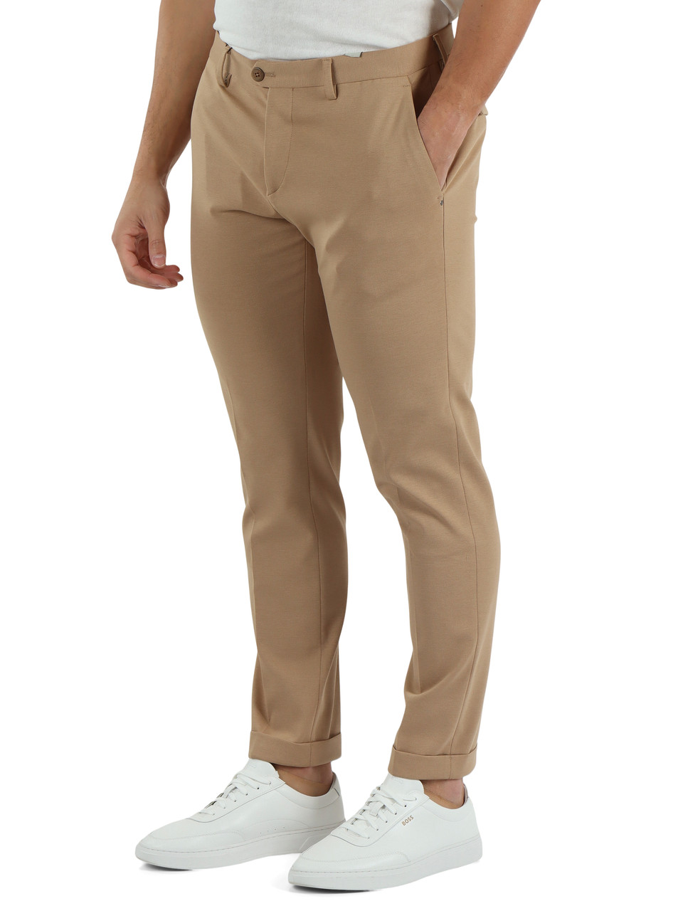 BEIGE | Pantalone slim fit SASA in cotone stretch