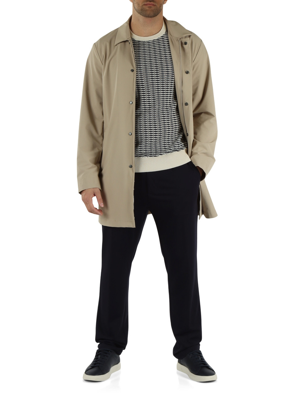 BEIGE | BENSON Mantel aus atmungsaktivem Stretchstoff