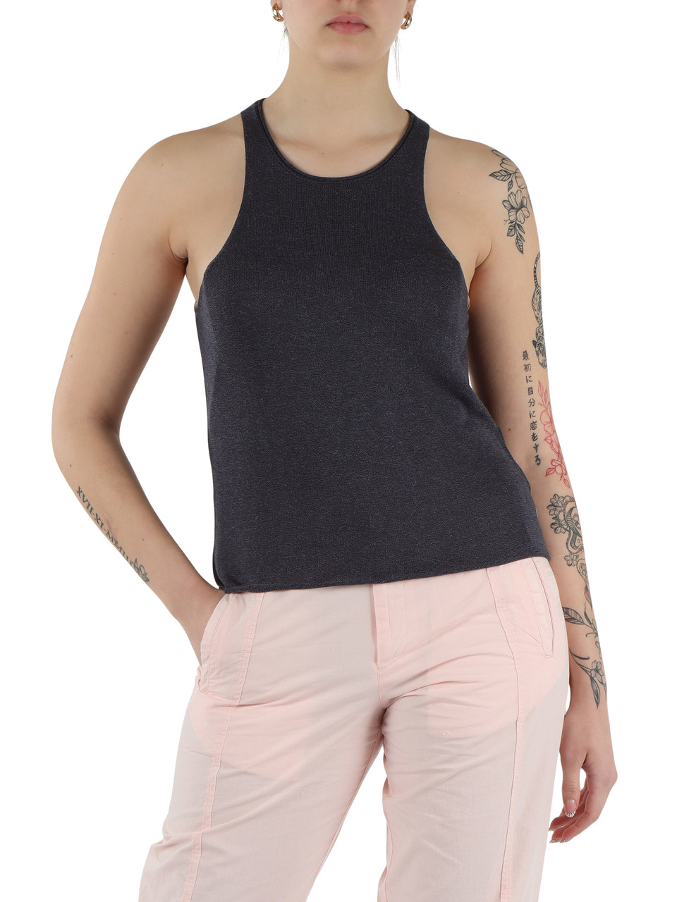 BLAU | Top CEIBA in Jersey aus Viskose und Baumwolle