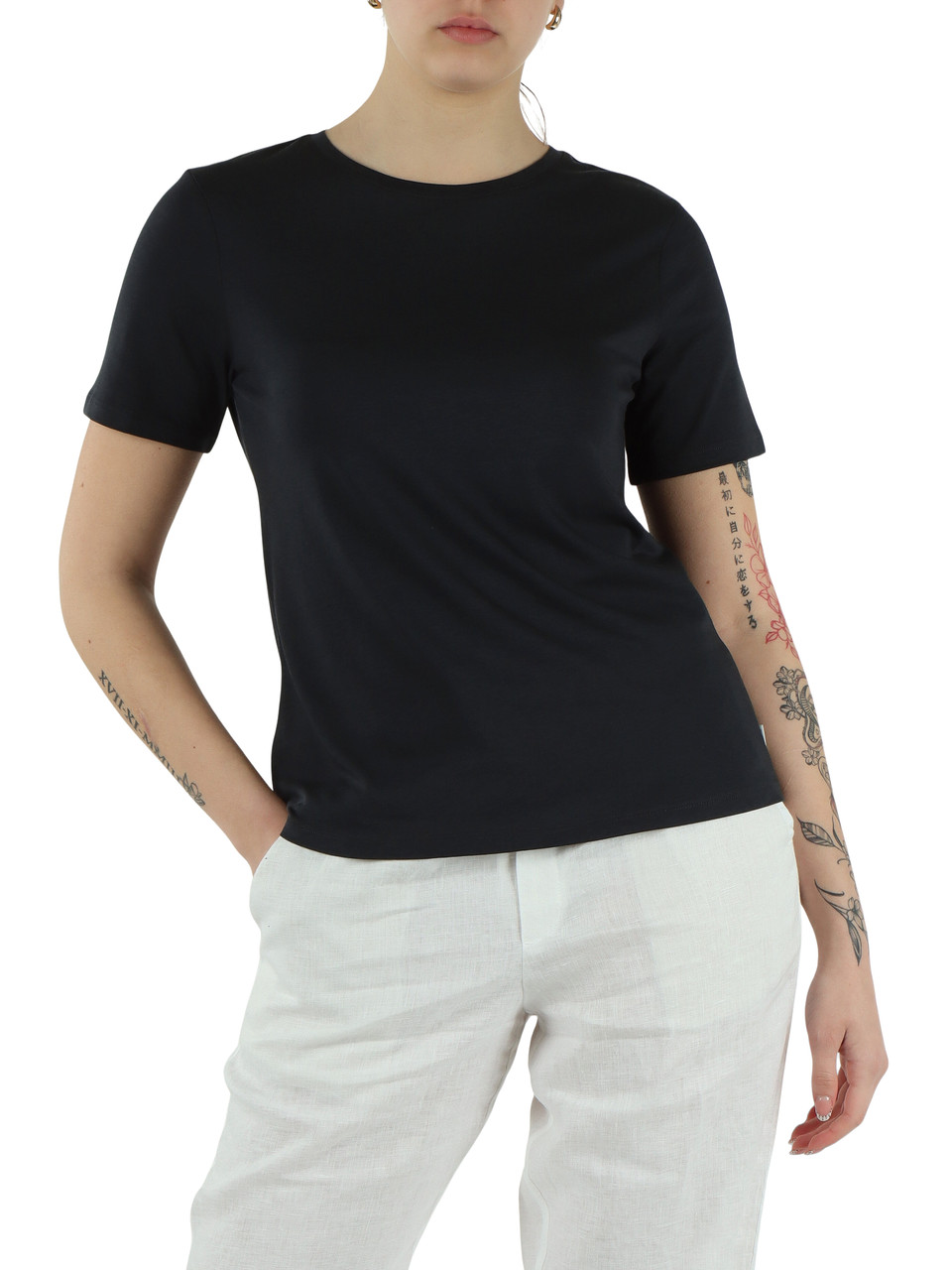 Dunkelblau | T-Shirt LAKE aus Baumwolle und Lyocell