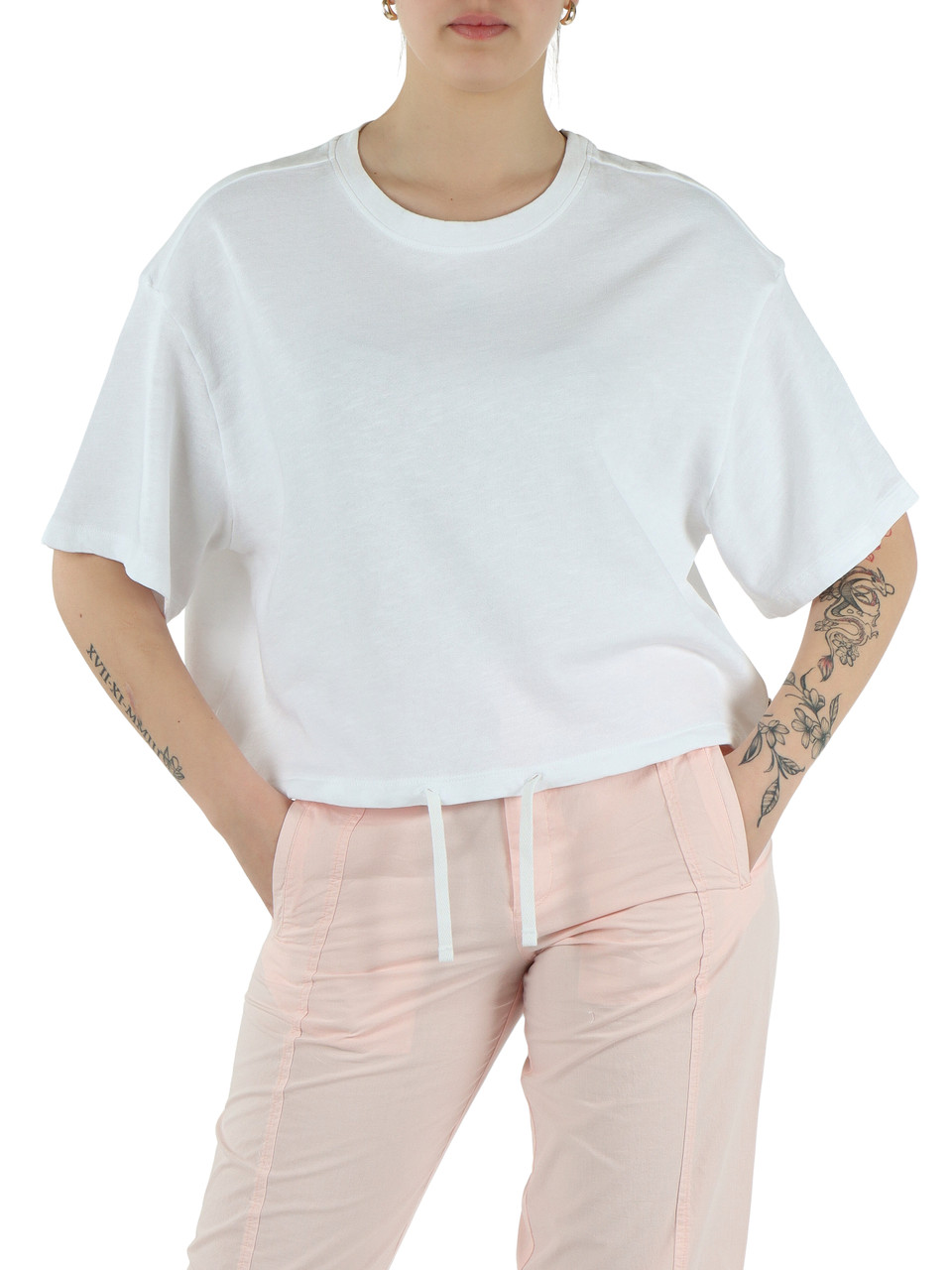 WEISS | T-Shirt NEIVA aus angerauter Baumwolle