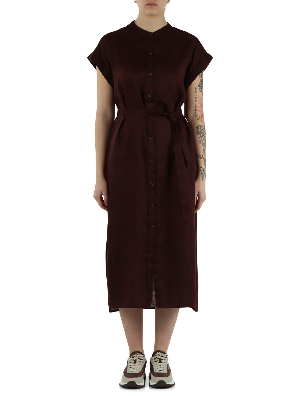 BRAUN | AMATISTA Midikleid aus Leinen mit Gürtel