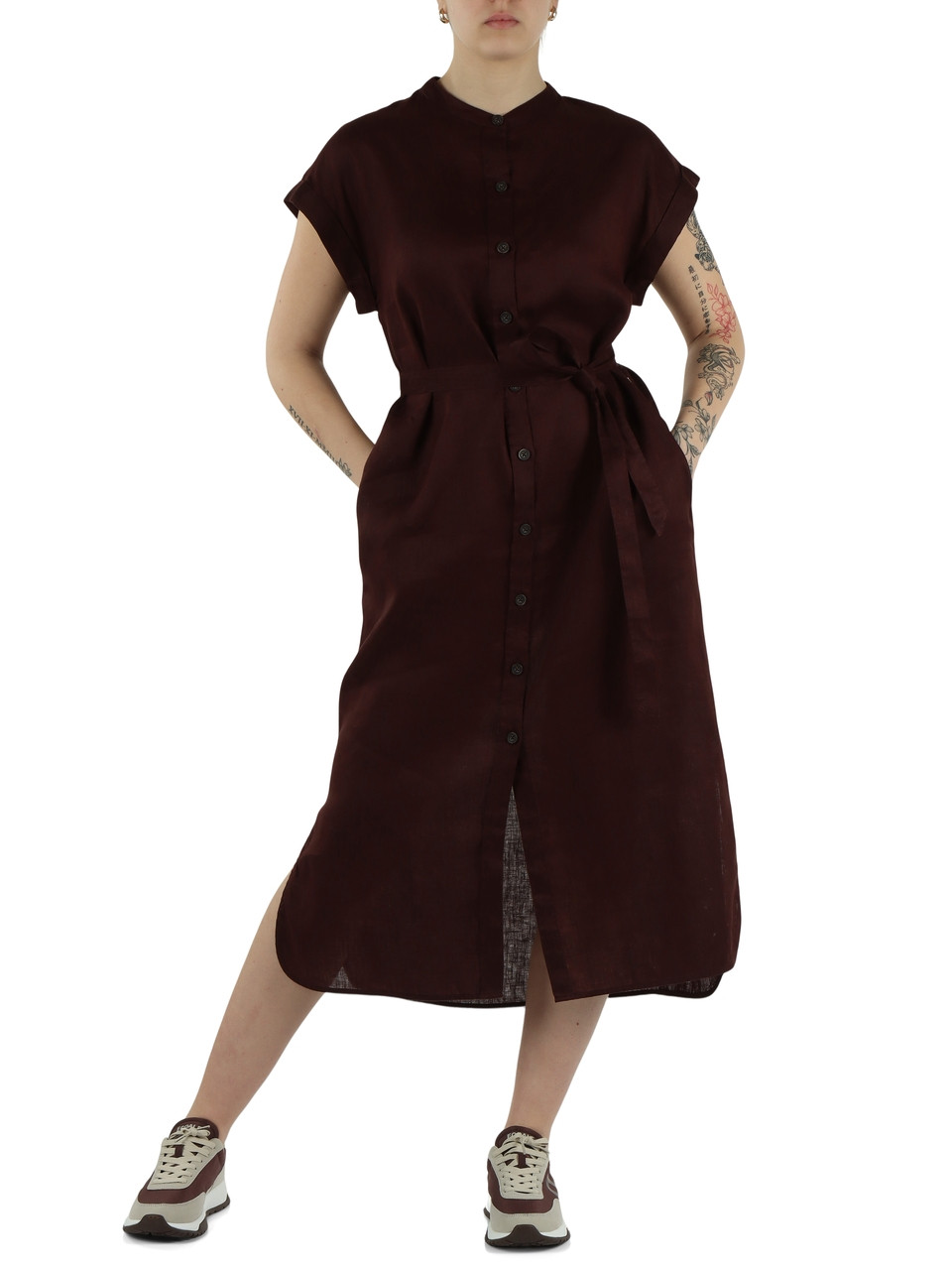 BRAUN | AMATISTA Midikleid aus Leinen mit Gürtel