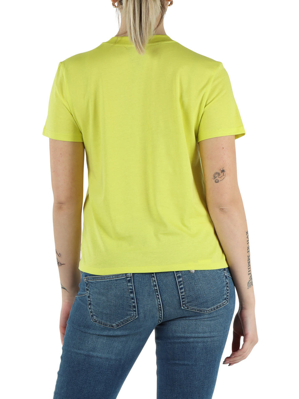 LIMETTE | Boxy Regular T-Shirt aus Baumwolle mit Pailletten-Logo