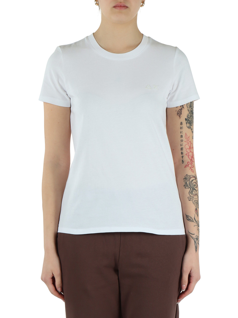 WEISS | Baumwoll-T-Shirt mit Frontlogo