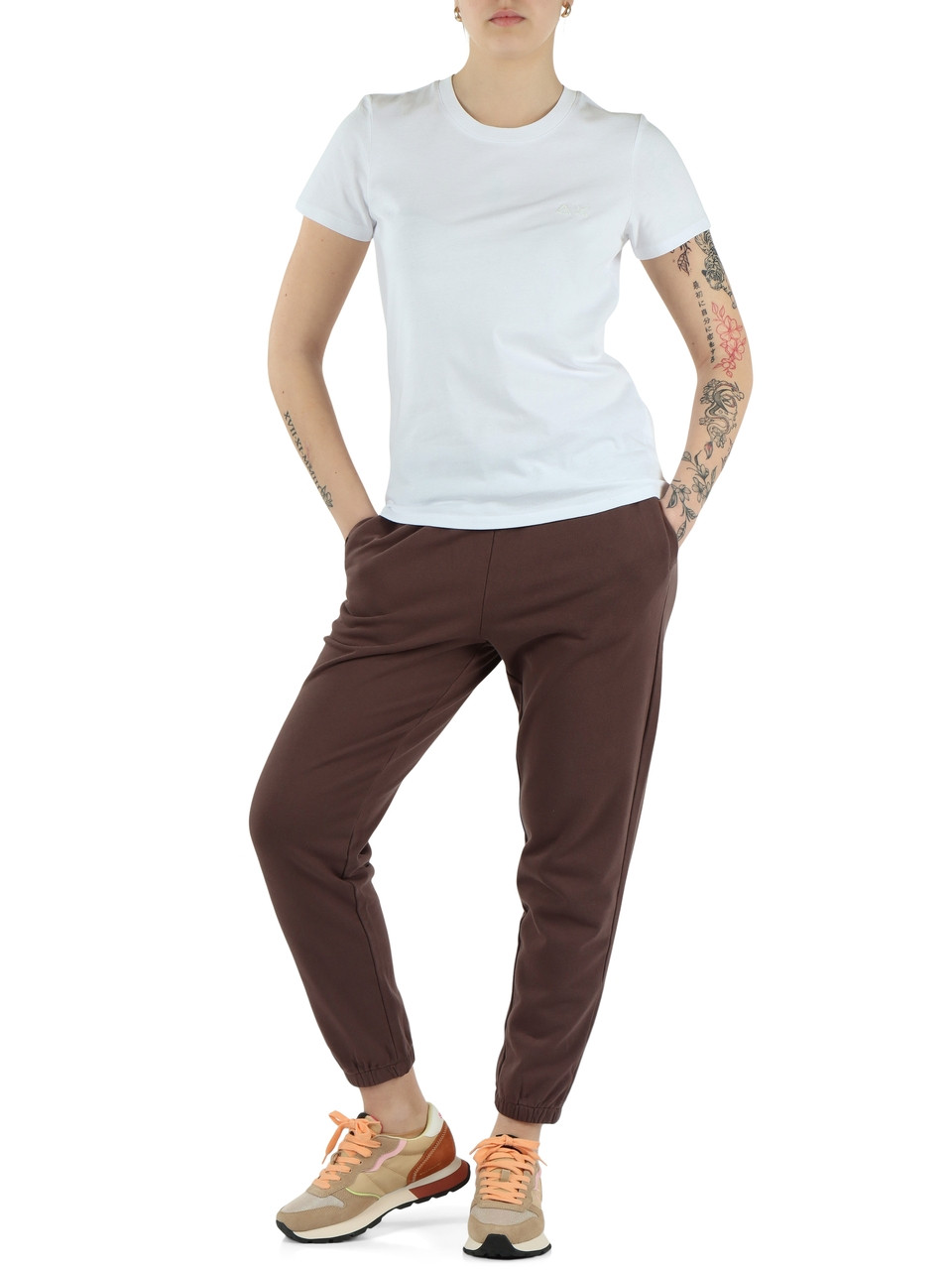 WEISS | Baumwoll-T-Shirt mit Frontlogo