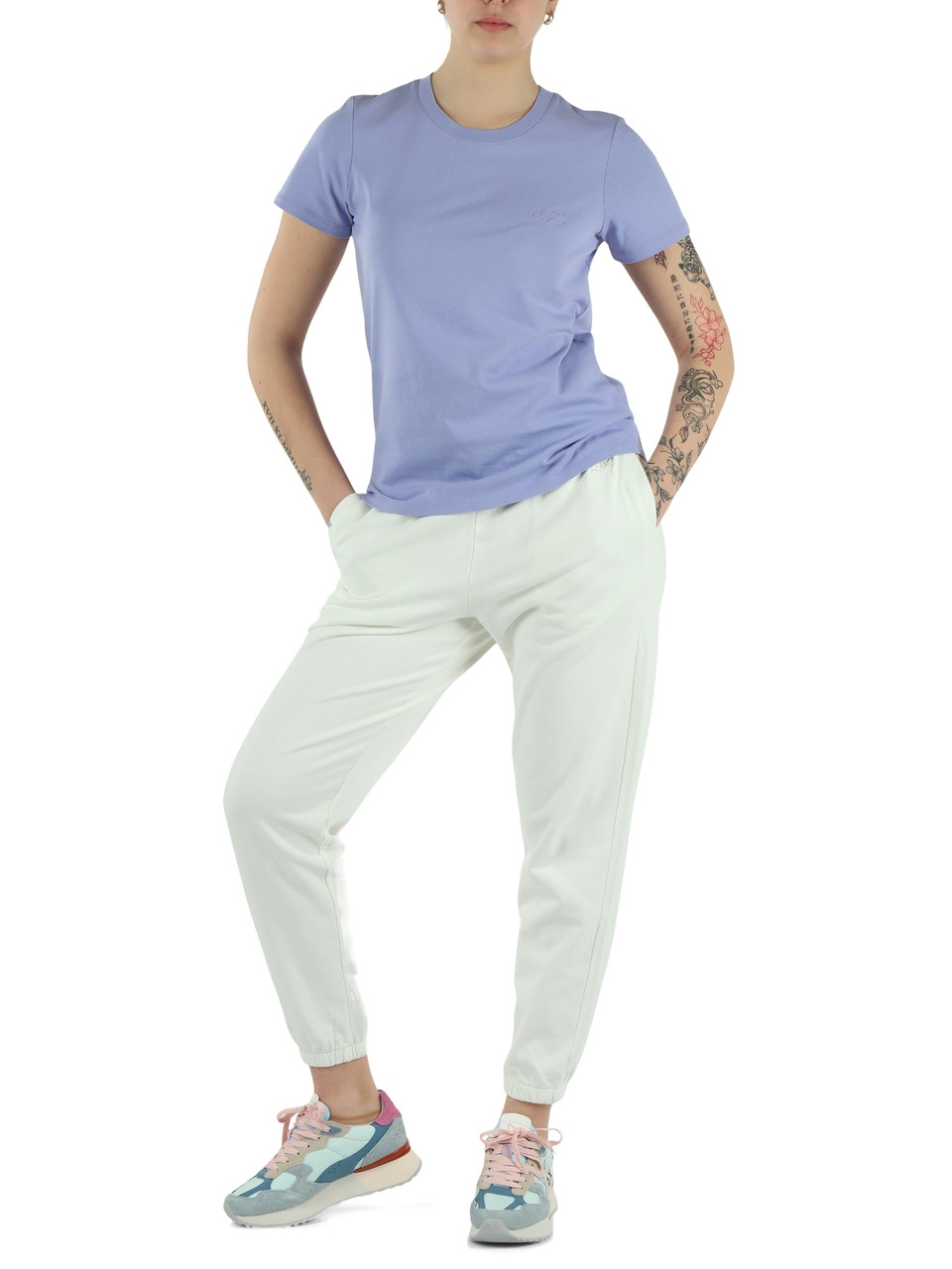 HELLVIOLETT | Baumwoll-T-Shirt mit Frontlogo