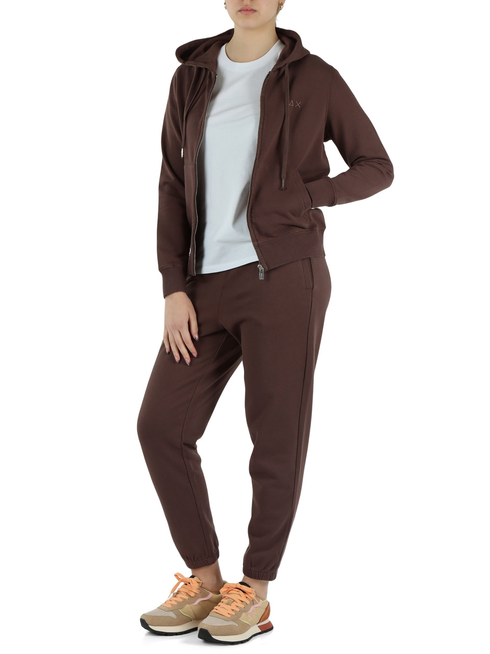 BRAUN | Sweatshirt mit Reißverschluss und Kapuze aus angerauter Baumwolle