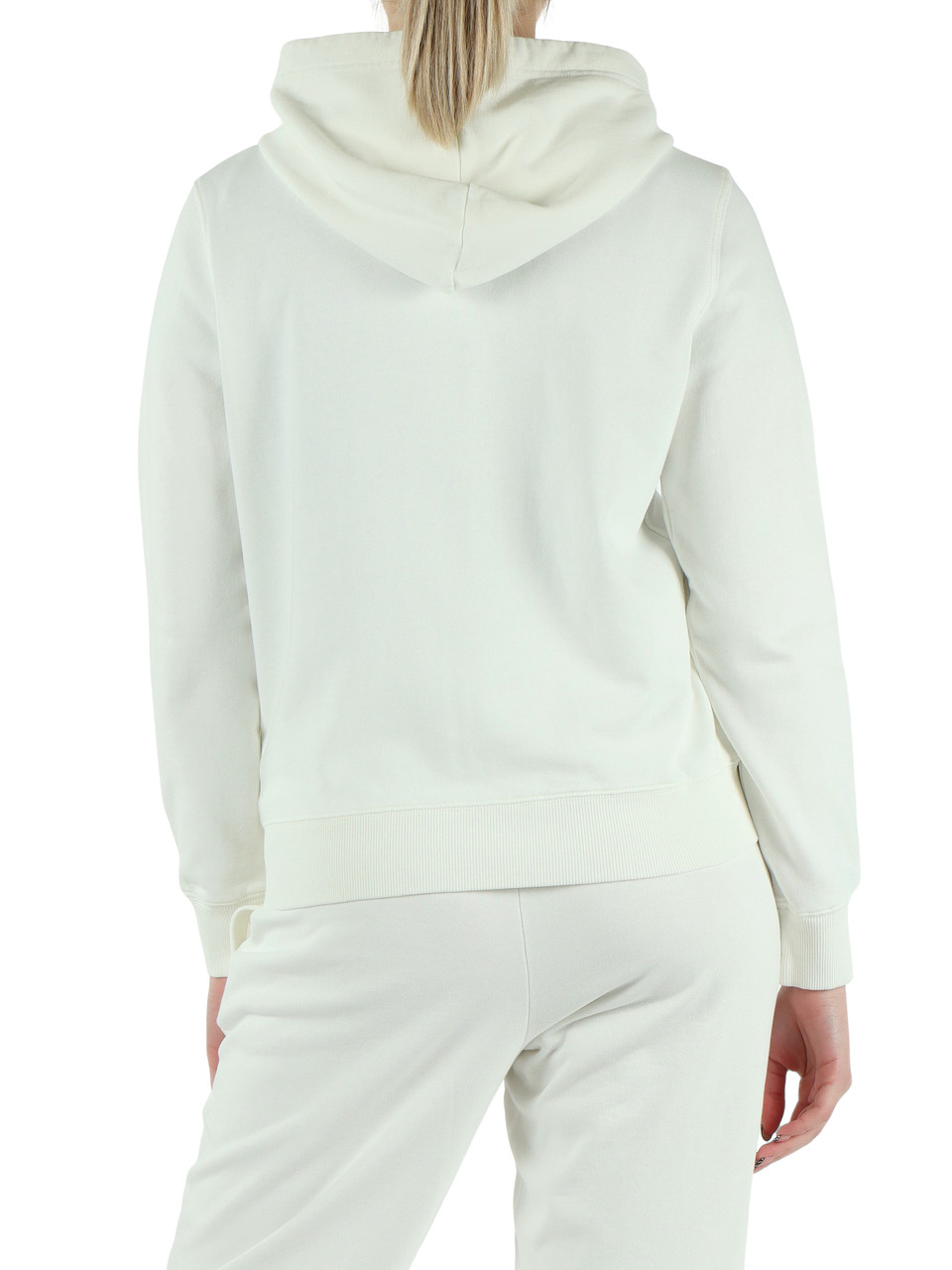 OFF WHITE | Felpa con zip e cappuccio in cotone garzato