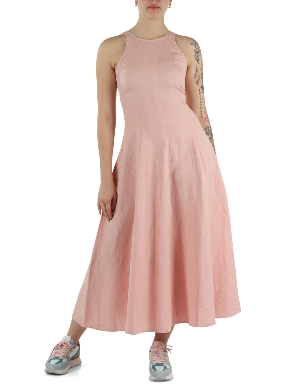 ROSA | Abito midi in lino e viscosa