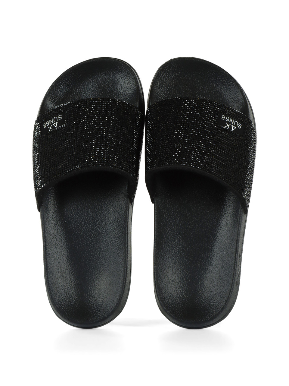 NERO | Ciabatte SLIPPERS STRASS BEACH