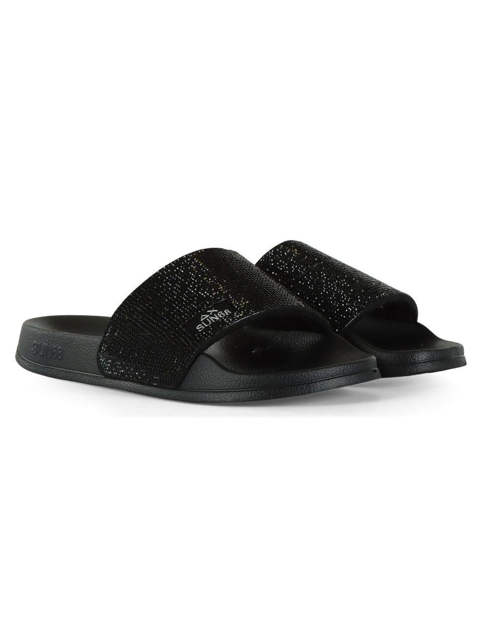NERO | Ciabatte SLIPPERS STRASS BEACH