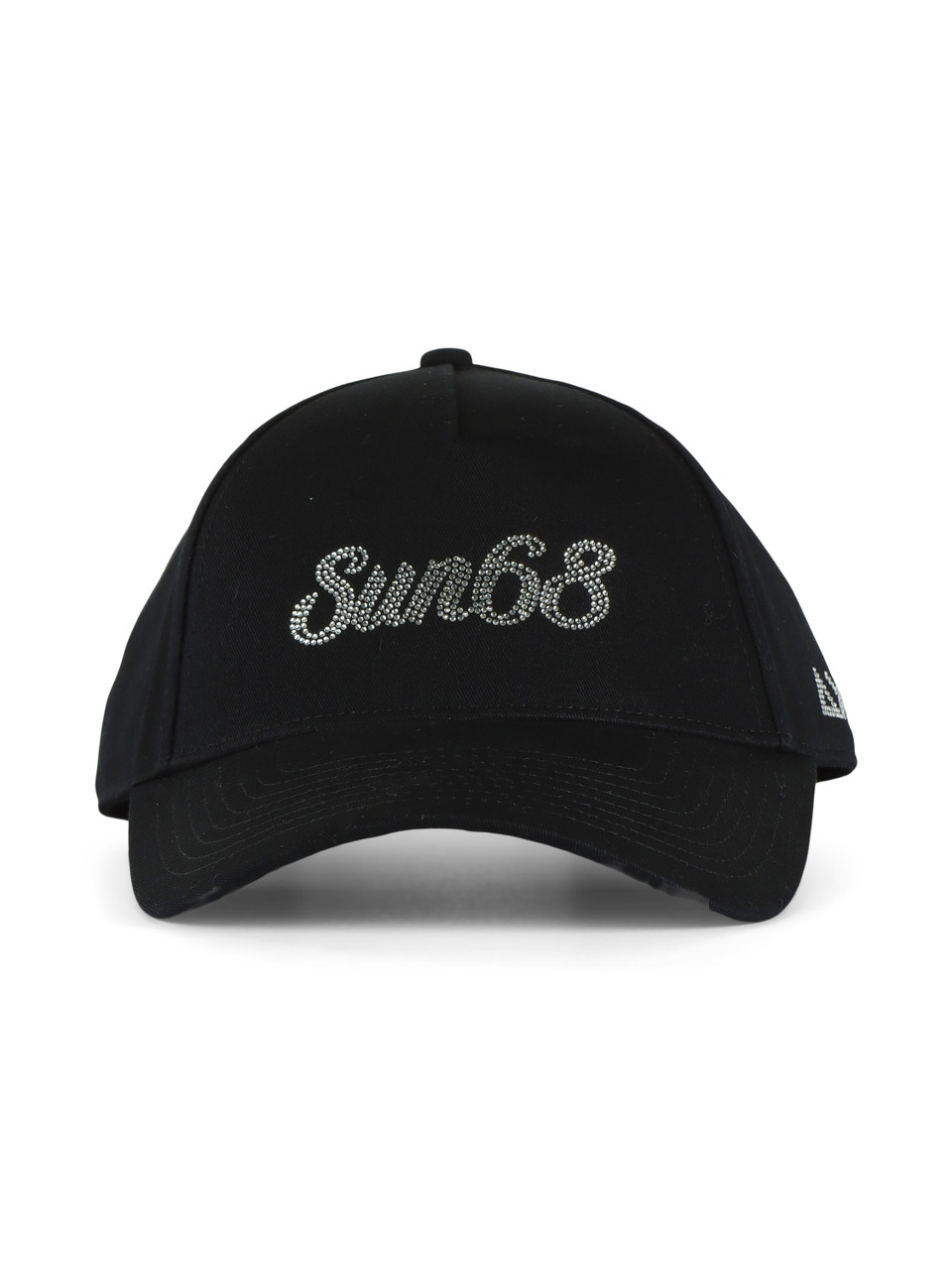 NERO | Cappellino in cotone con logo in strass