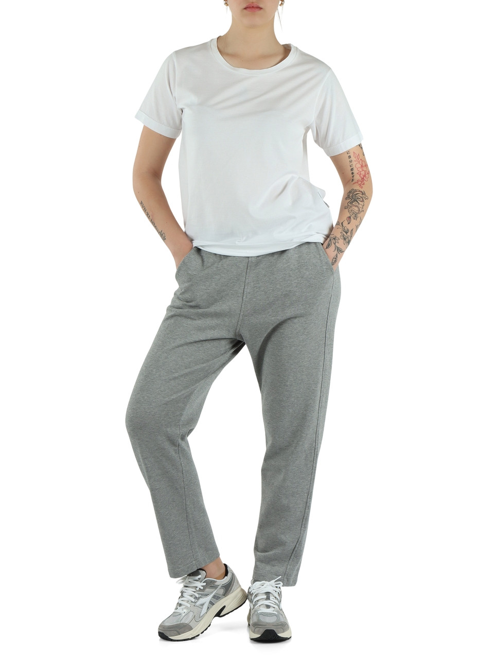 BIANCO | T-shirt in cotone con stampa logo posteriore