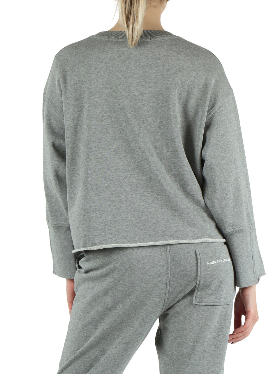 GRIGIO | Felpa in cotone garzato con stampa logo frontale