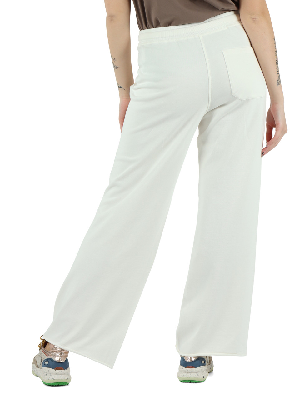 OFF WHITE | Pantaloni sportivi gamba larga in cotone garzato