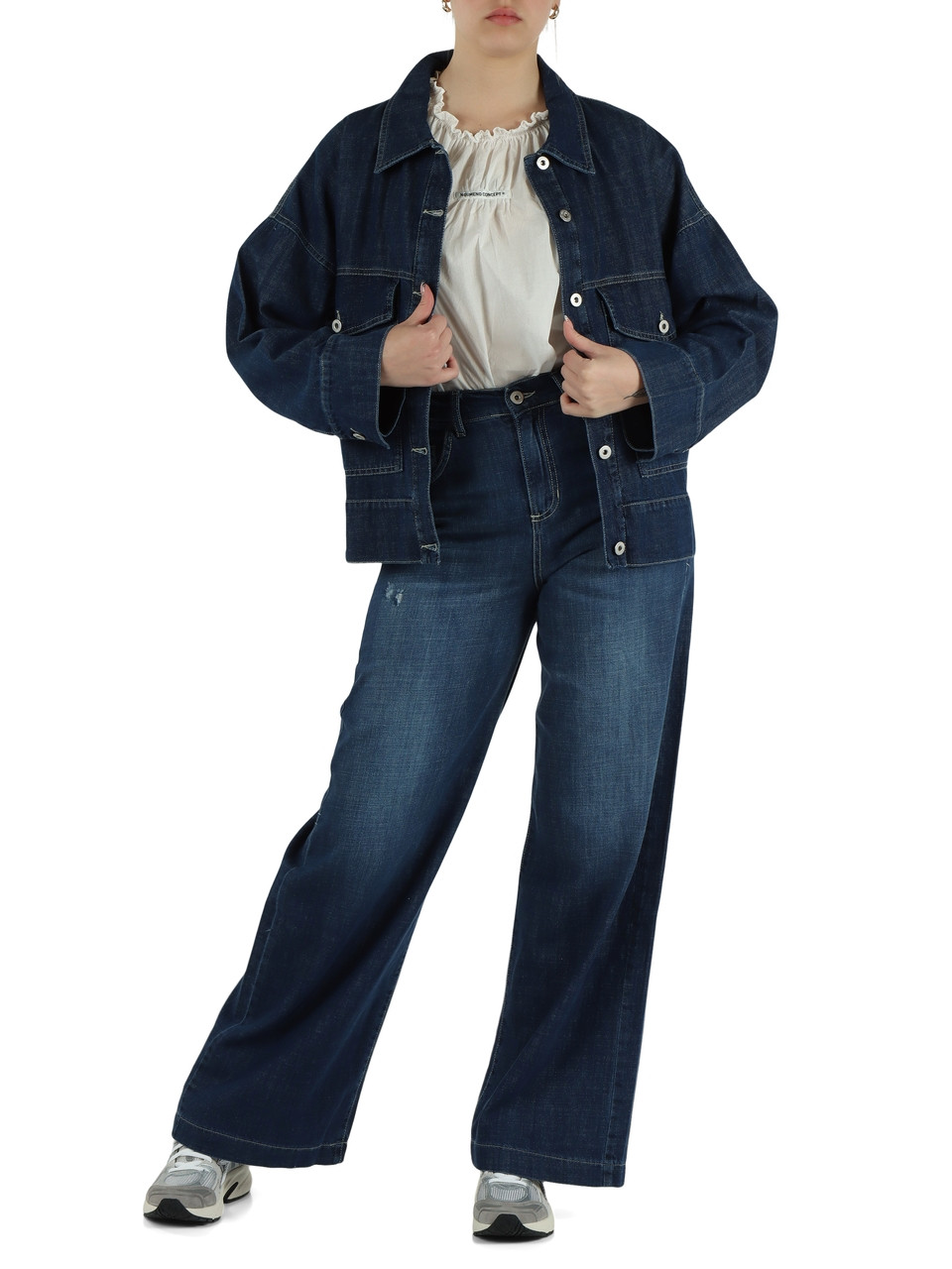 BLU | Giacca in denim con arricciatura posteriore