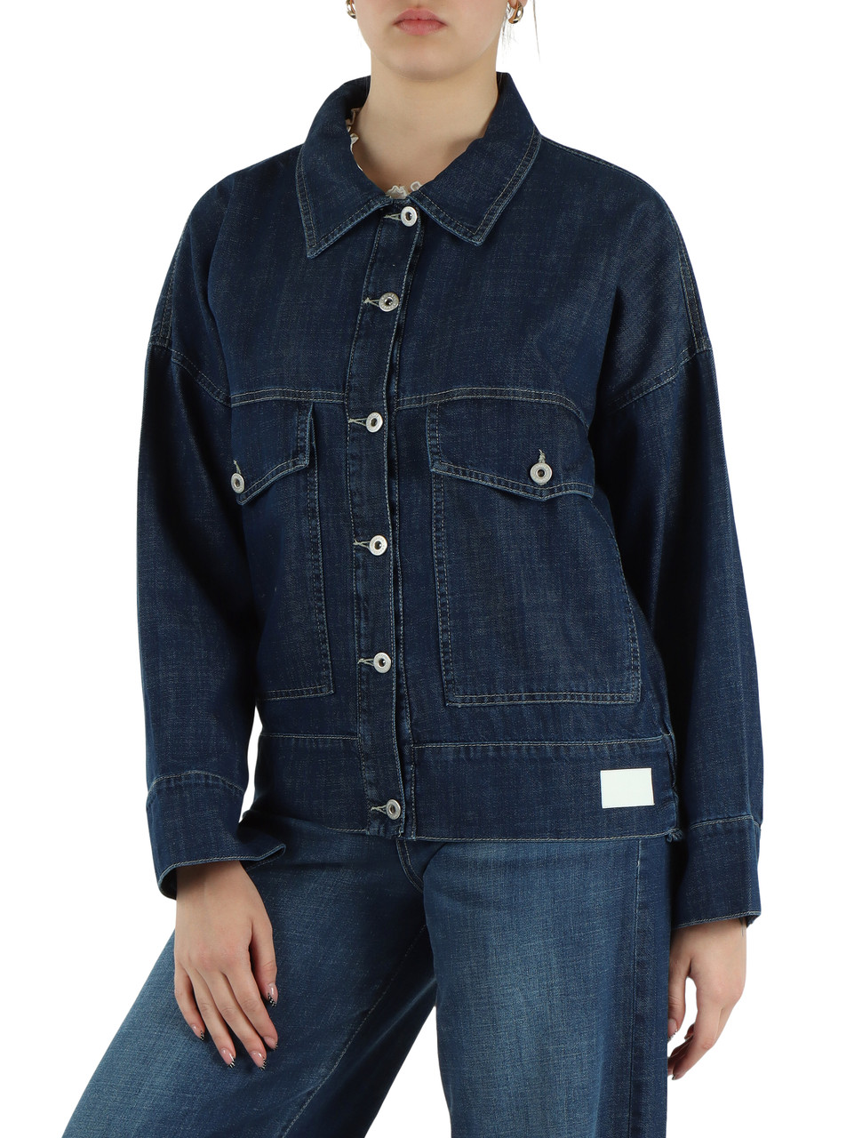 BLU | Giacca in denim con arricciatura posteriore