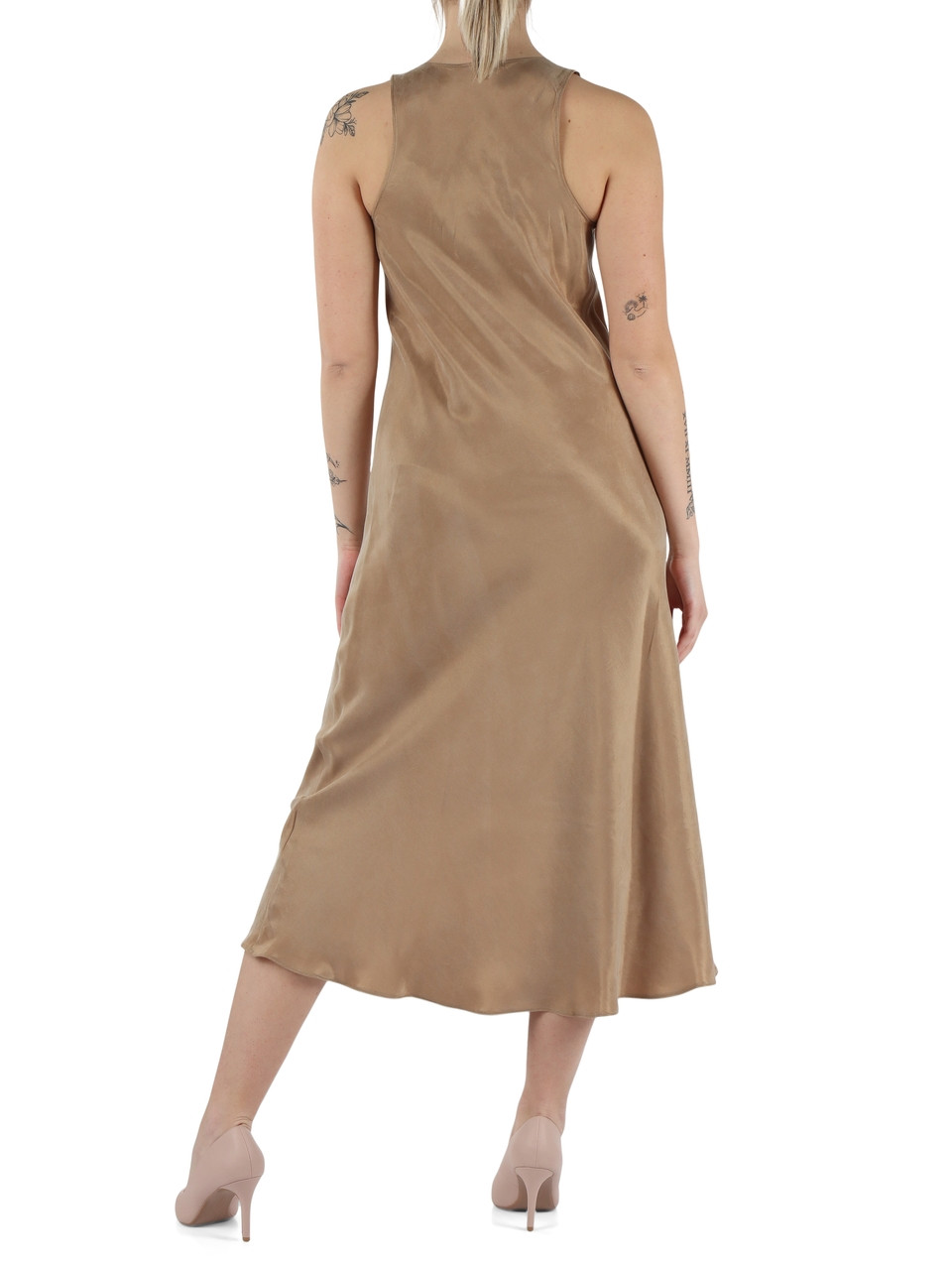 BEIGE | Langes Kleid DONARE aus gewaschenem Lyocell
