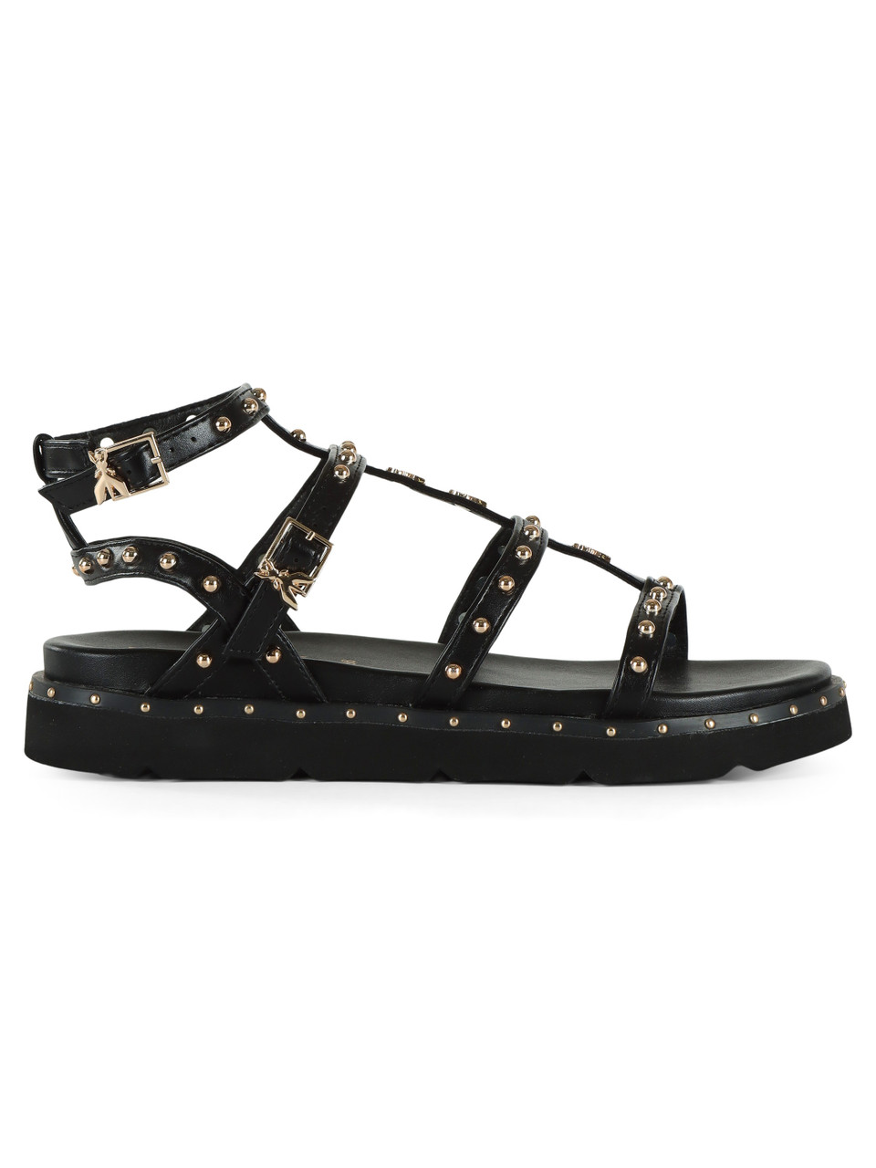 NERO | GIRL: Sandali bassi con borchie applicate