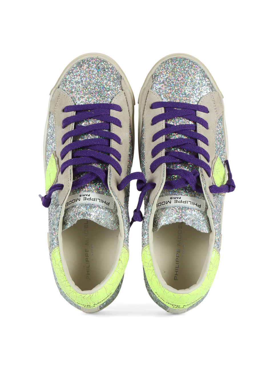 ARGENTO | Sneakers glitterate PRSX LOW