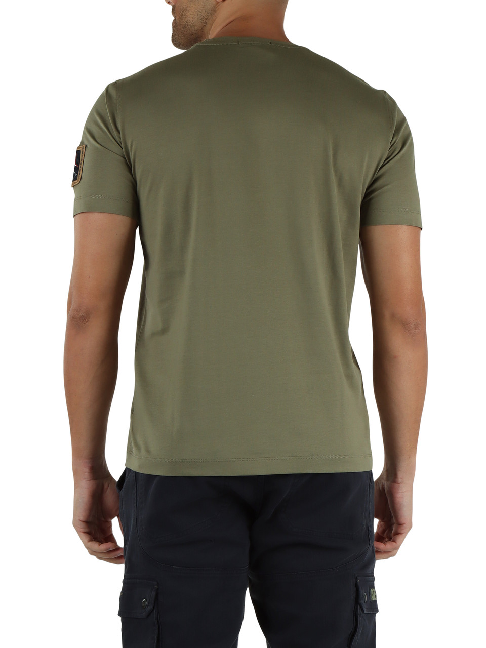 VERDE MILITARE | T-shirt in cotone Regular fit con patch logo