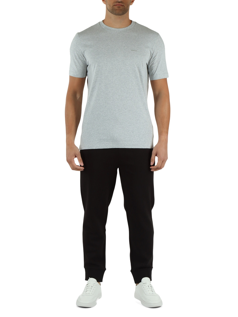 GRIGIO CHIARO | T-shirt in cotone con scritta logo a rilievo