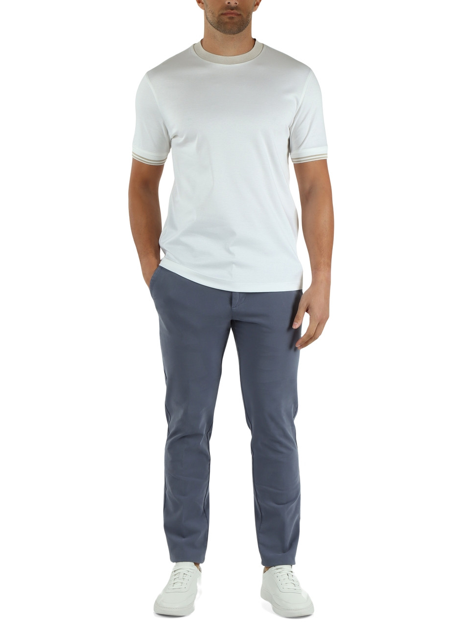 BIANCO | T-shirt slim fit in cotone mercerizzato