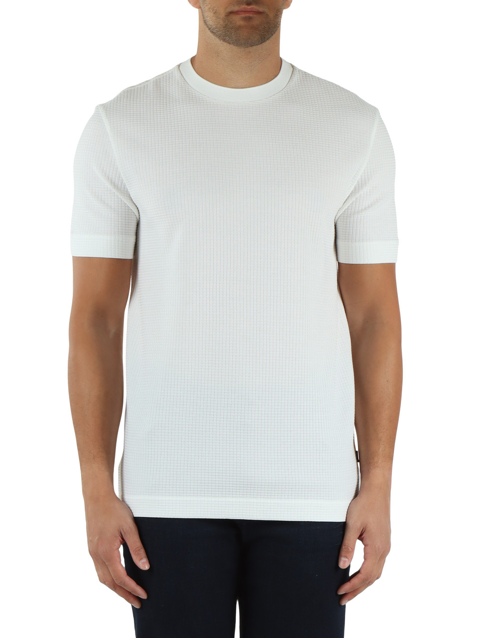 BIANCO | T-shirt in cotone mercerizzato con motivo decorativo