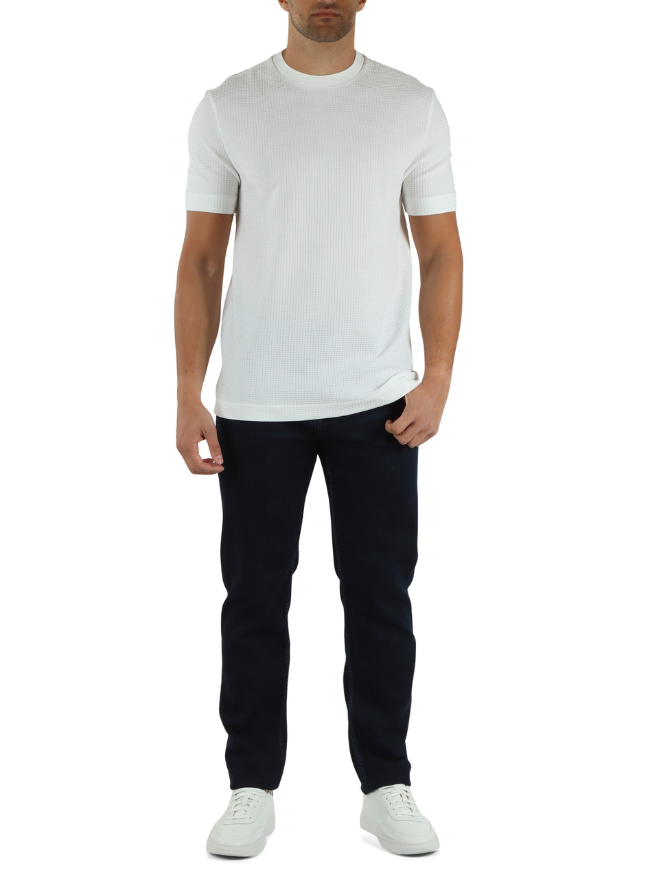 BIANCO | T-shirt in cotone mercerizzato con motivo decorativo