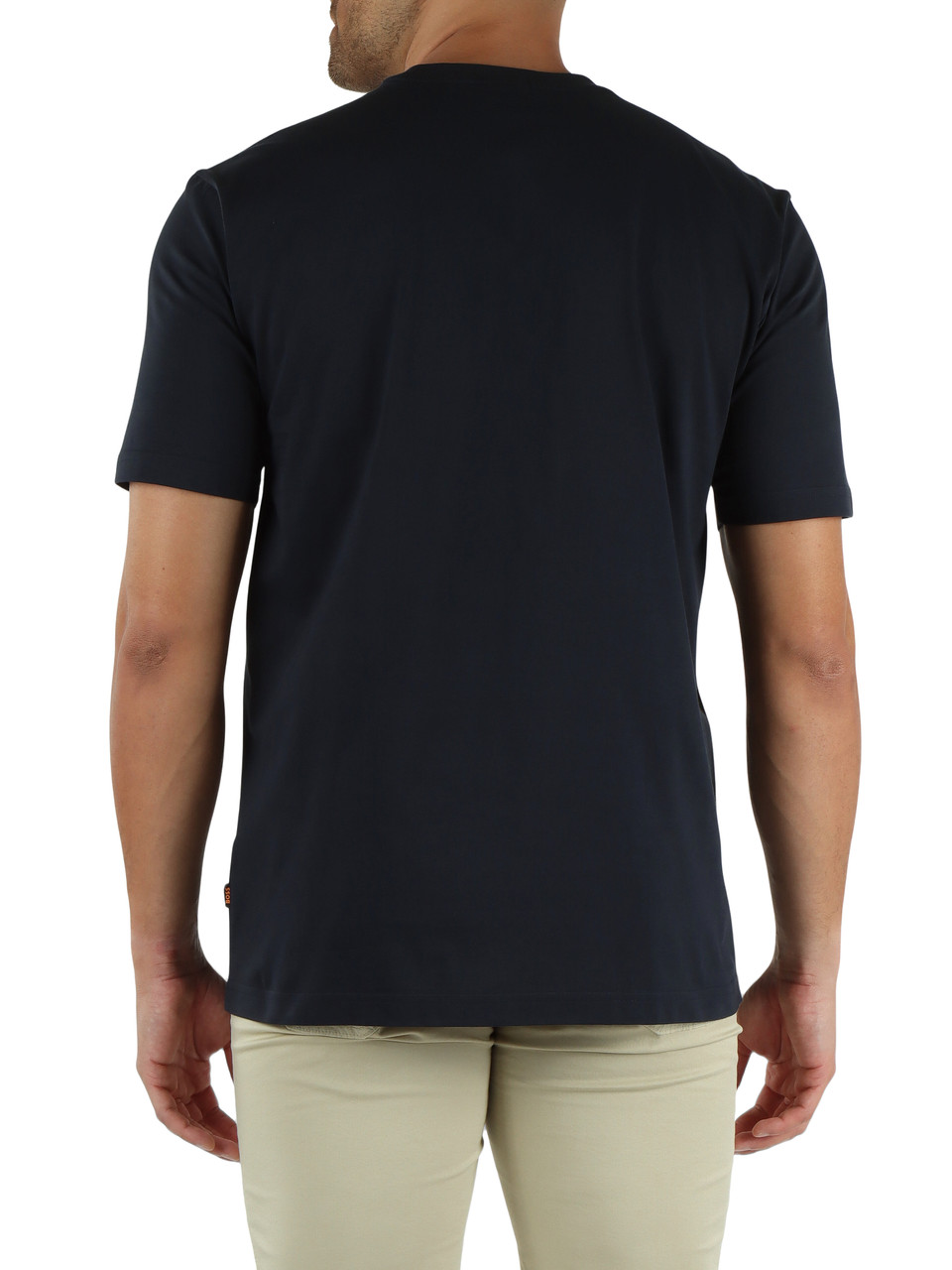 BLU SCURO | T-shirt in cotone con scritta logo a rilievo