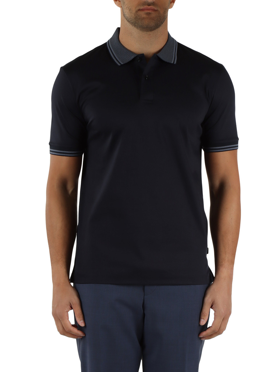 BLU SCURO | Polo slim fit in cotone mercerizzato