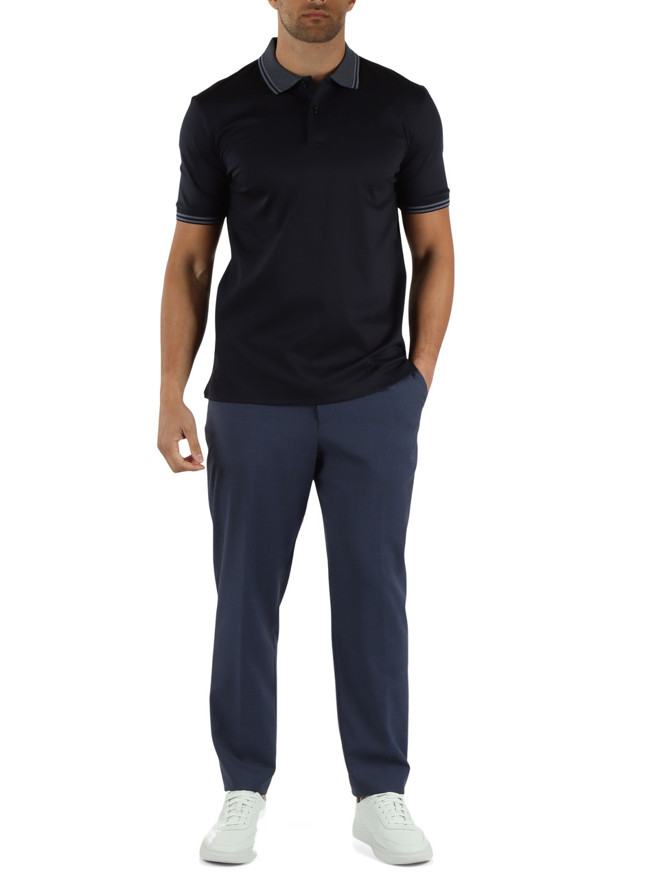 BLU SCURO | Polo slim fit in cotone mercerizzato