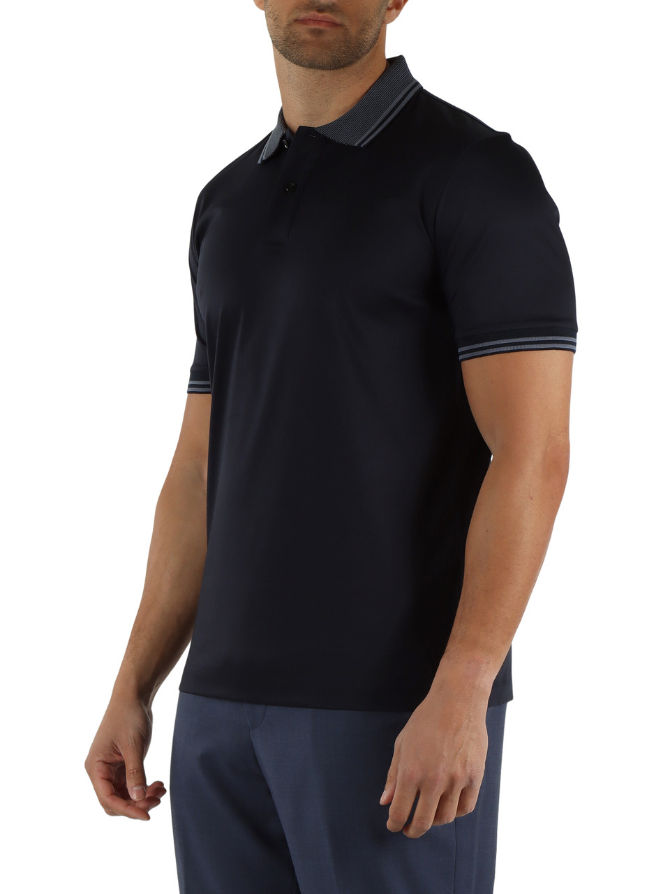 BLU SCURO | Polo slim fit in cotone mercerizzato