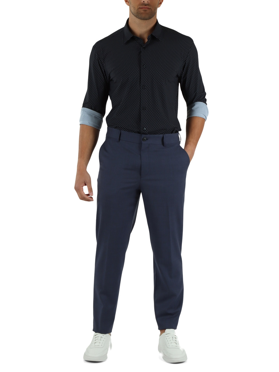 BLU SCURO | Camicia regular fit Performance stretch