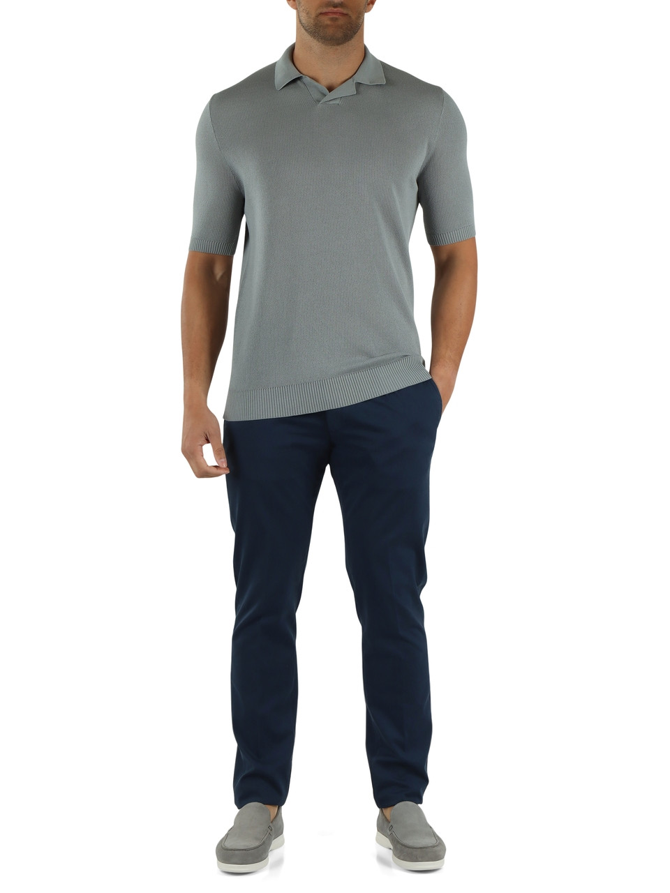 BLU | Pantalone jogger in cotone e seta