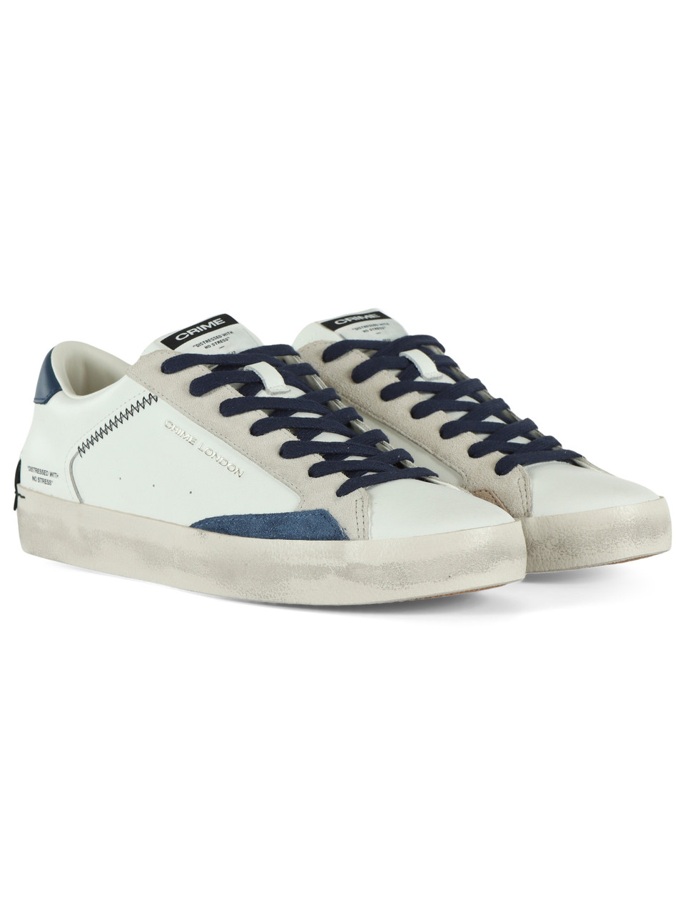 BIANCO | Sneakers DISTRESSED in pelle effetto vintage