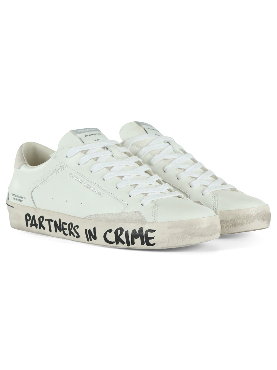 BIANCO | Sneakers DISTRESSED in pelle effetto vintage