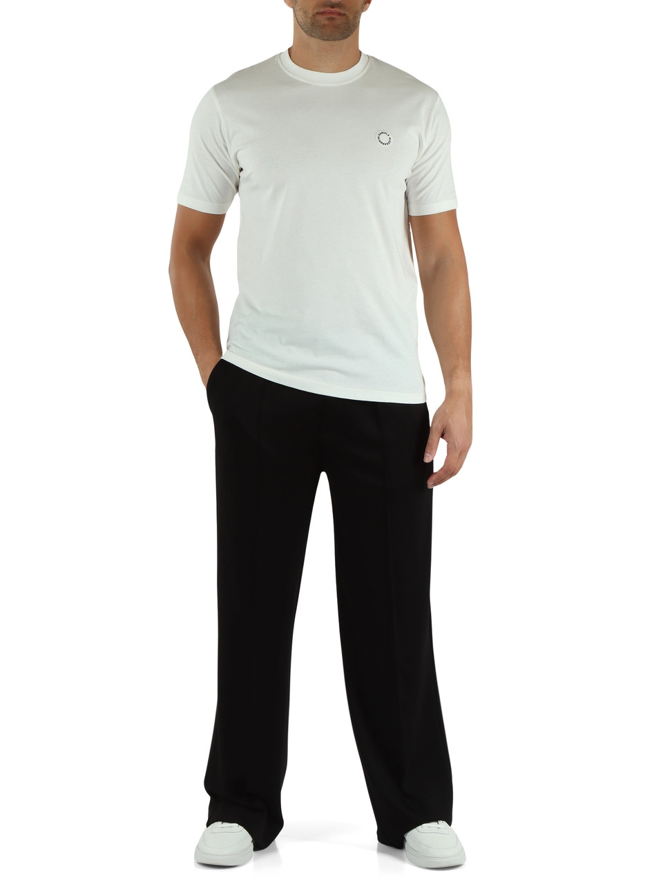 OFF WHITE | T-shirt in cotone con patch logo frontale