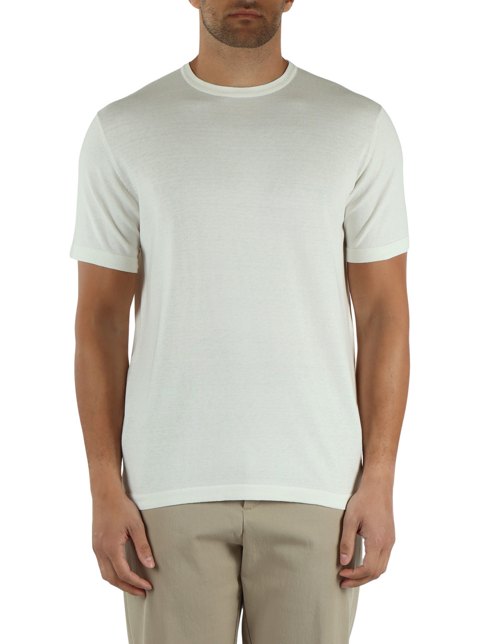 OFF WHITE | Maglia manica corta in seta e cotone