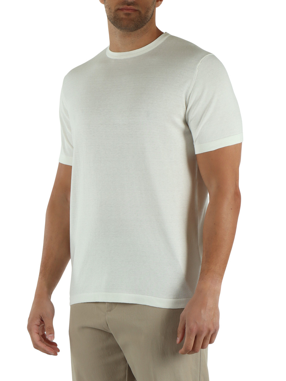 OFF WHITE | Maglia manica corta in seta e cotone