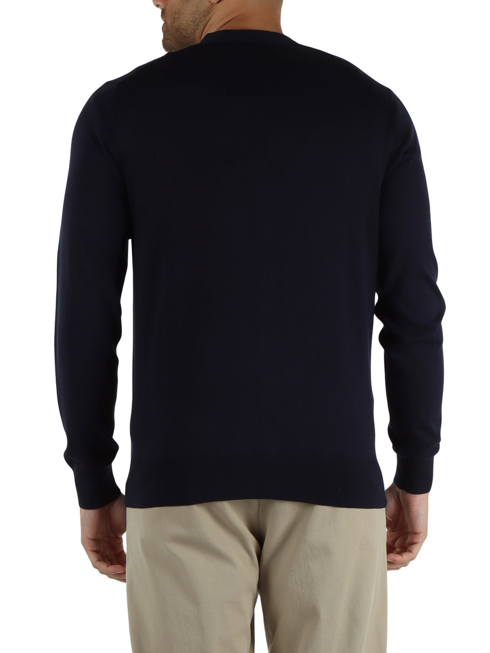 BLU SCURO | Cardigan in seta e cotone