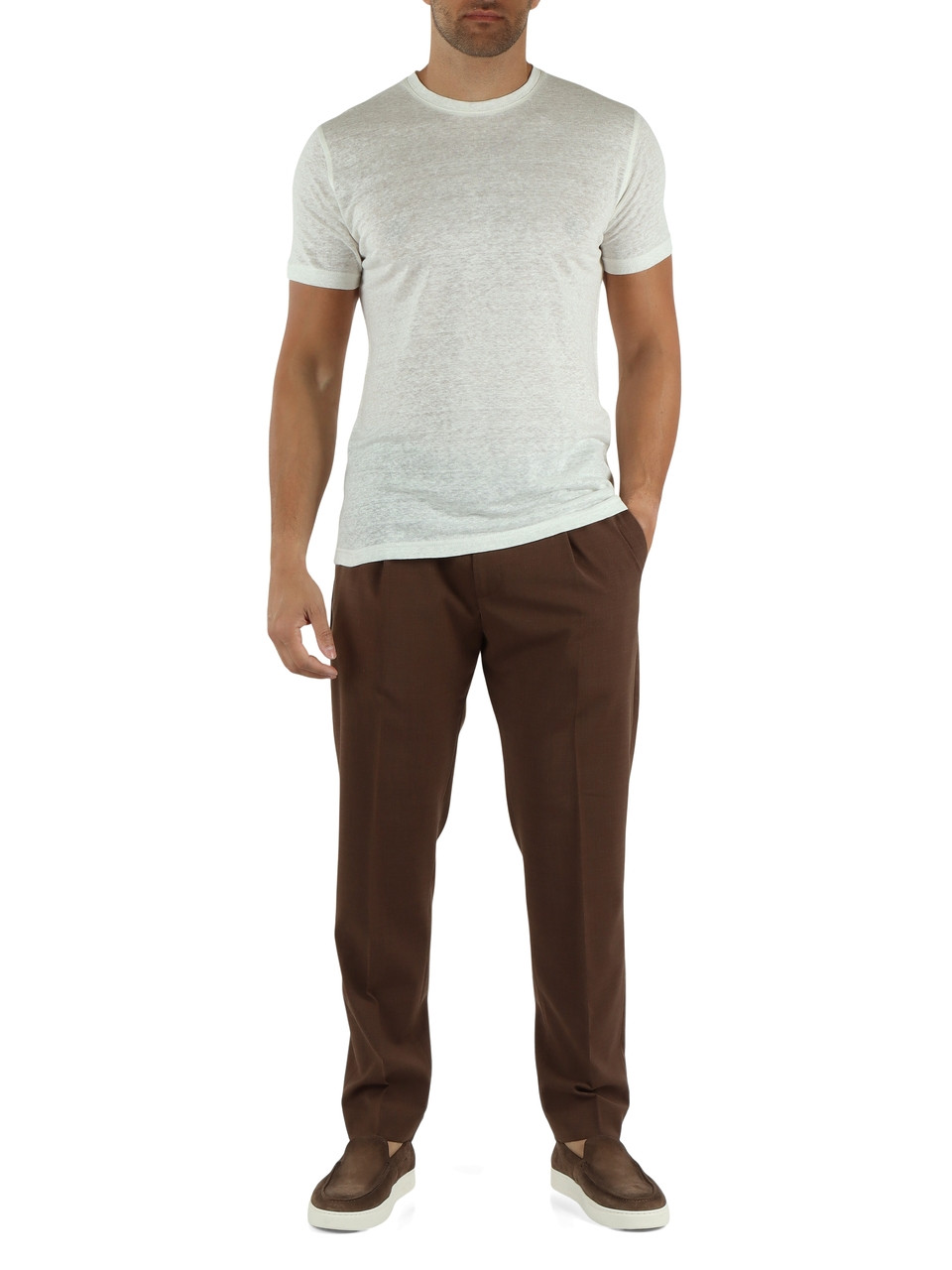 OFF WHITE | T-shirt girocollo in lino