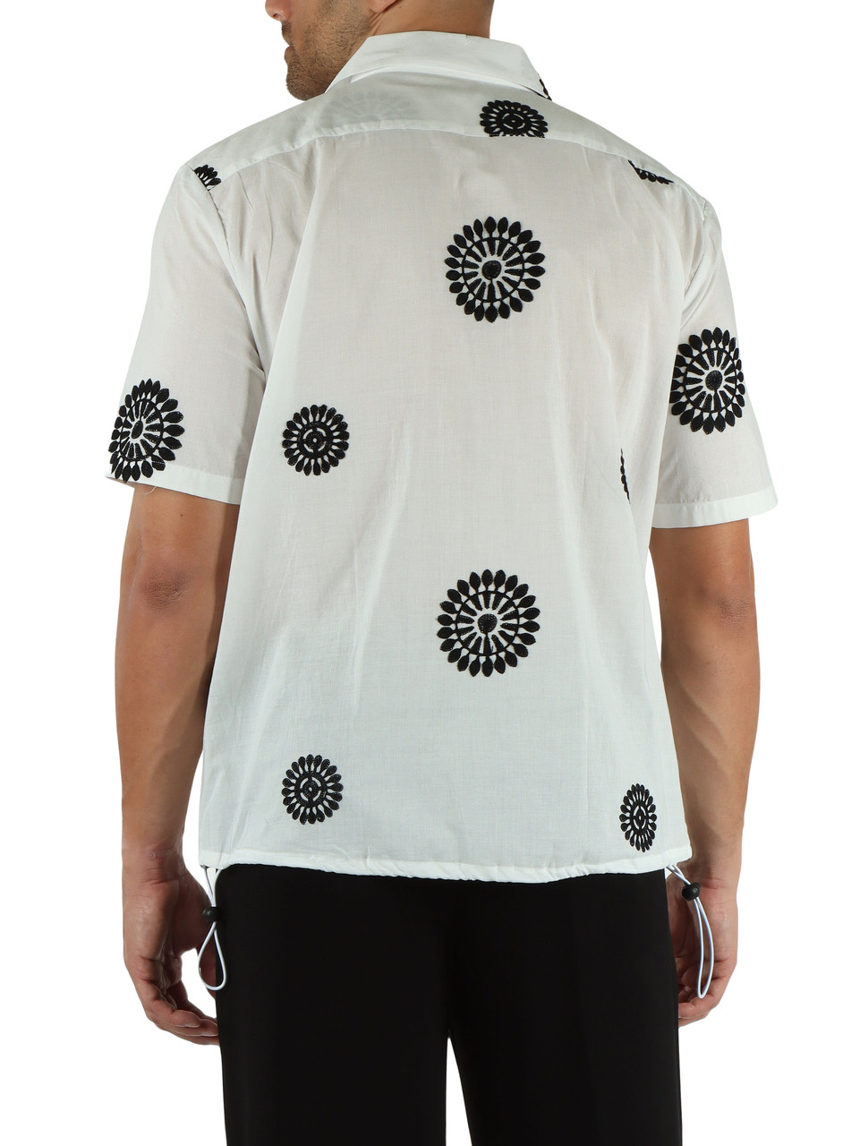 BIANCO | MAISON: Camicia manica corta con ricami