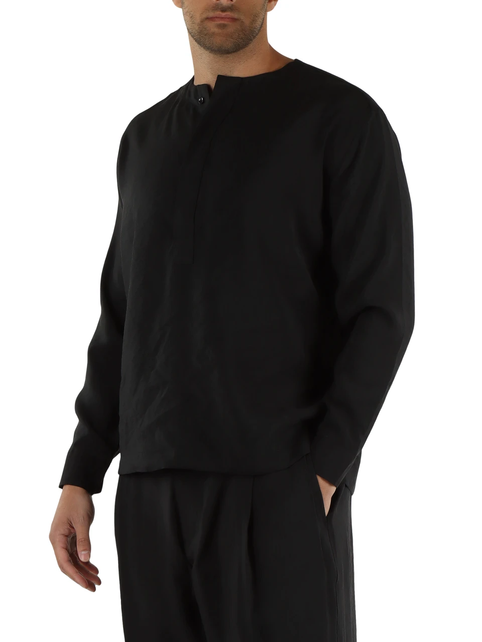 NERO | MAISON: Camicia chiusa relaxed fit in misto modal