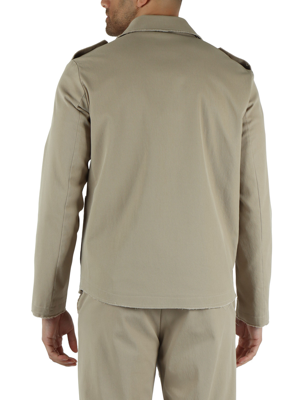 BEIGE | Overshirt in drill di misto cotone