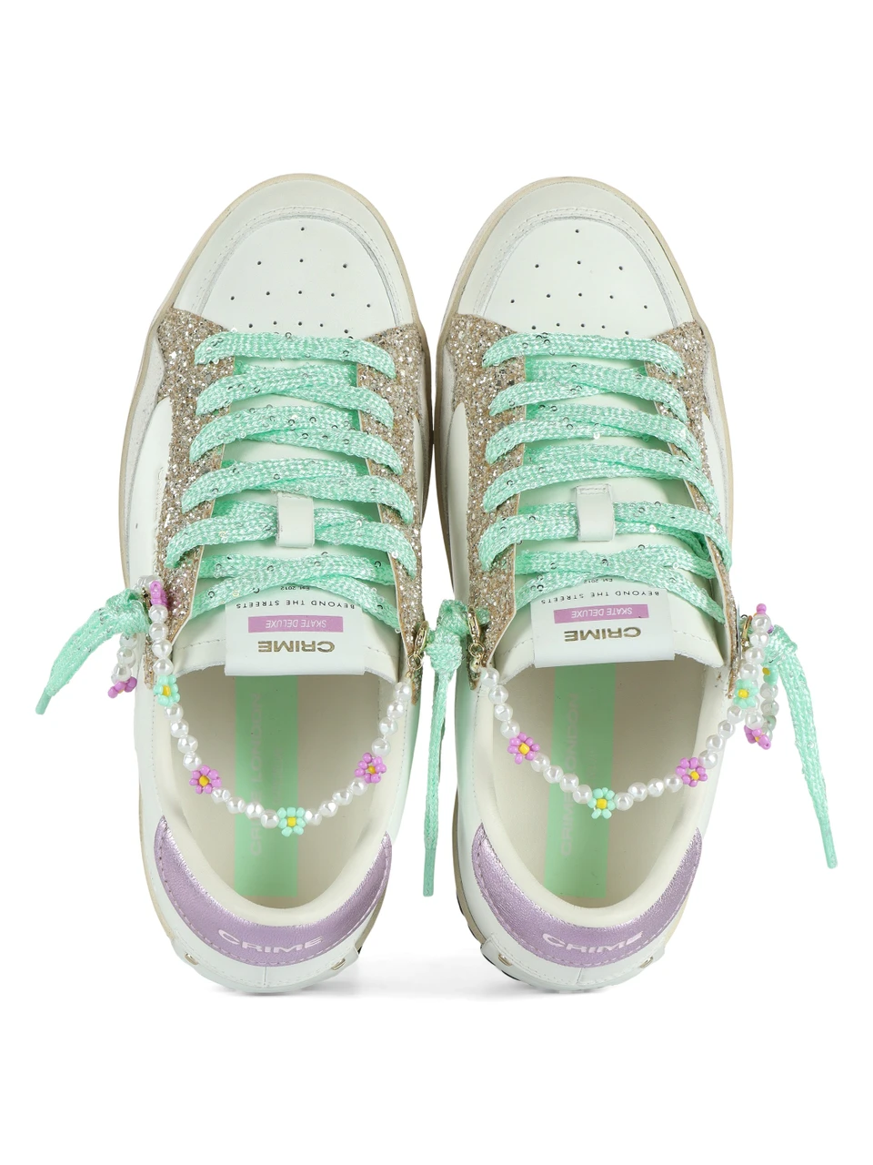 BIANCO | Sneakers in pelle SK8 DELUXE con dettagli rimovibili