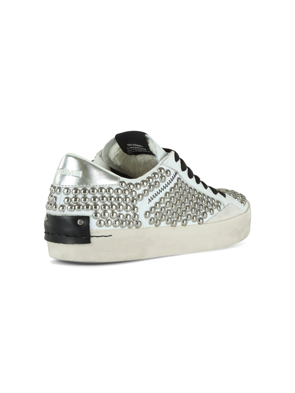 BIANCO | Sneakers in pelle DISTRESSED con borchie