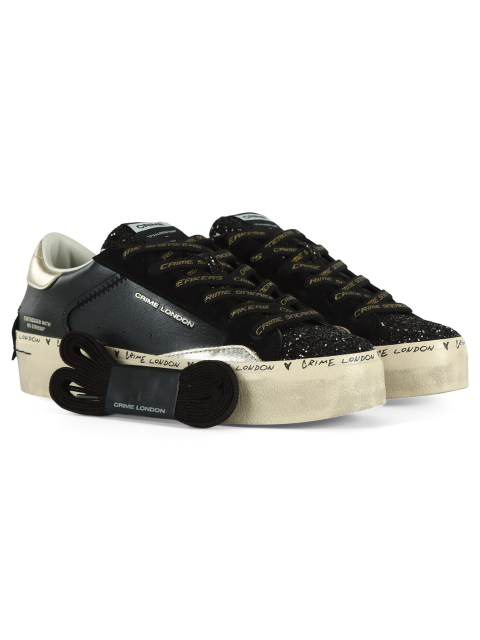 NERO | Sneakers in pelle DISTRESSED PLATFORM